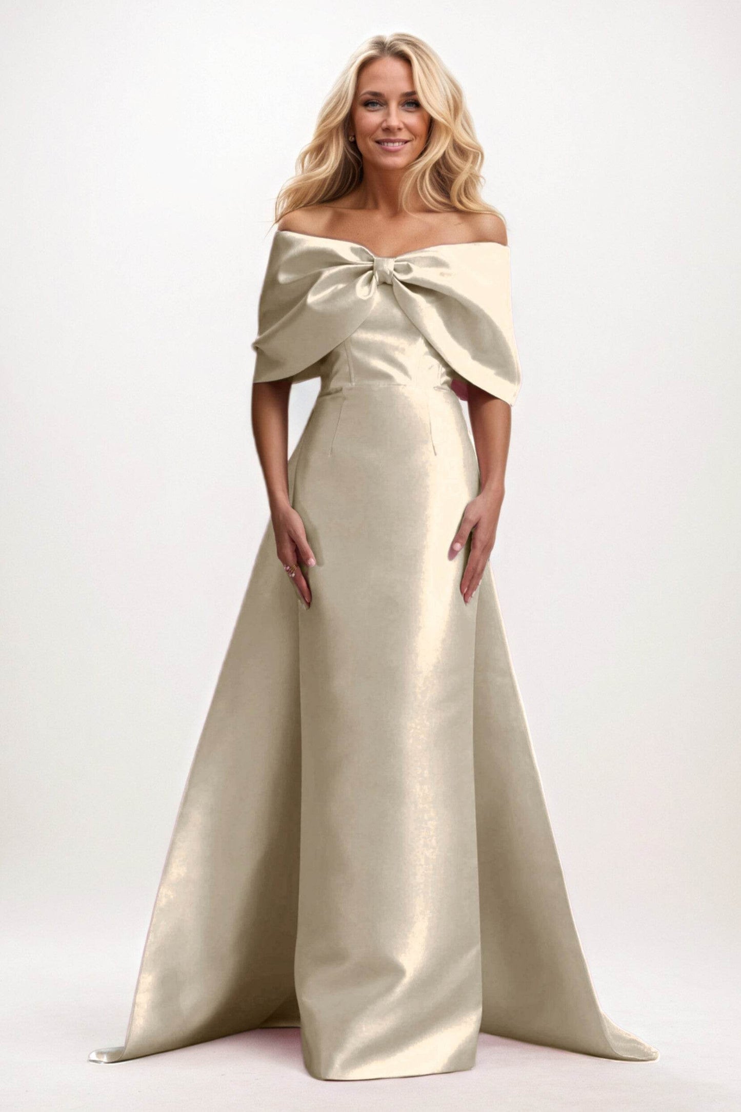 Trumpet-Mermaid Maxi Satin Mother of the Bride Dresses CM0387