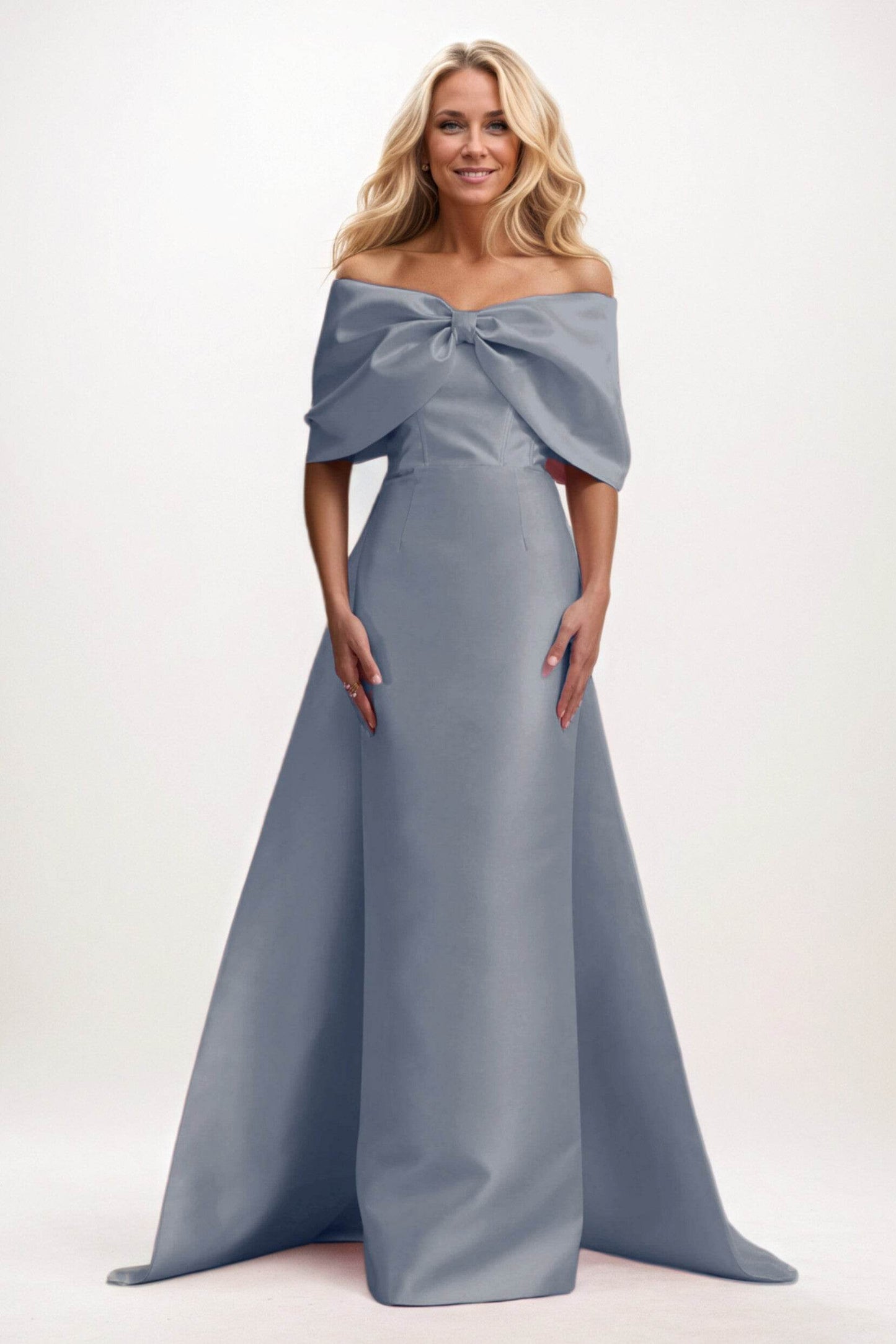 Trumpet-Mermaid Maxi Satin Mother of the Bride Dresses CM0387