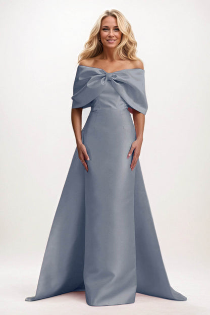 Trumpet-Mermaid Maxi Satin Mother of the Bride Dresses CM0387