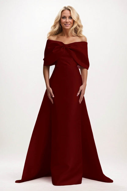 Trumpet-Mermaid Maxi Satin Mother of the Bride Dresses CM0387