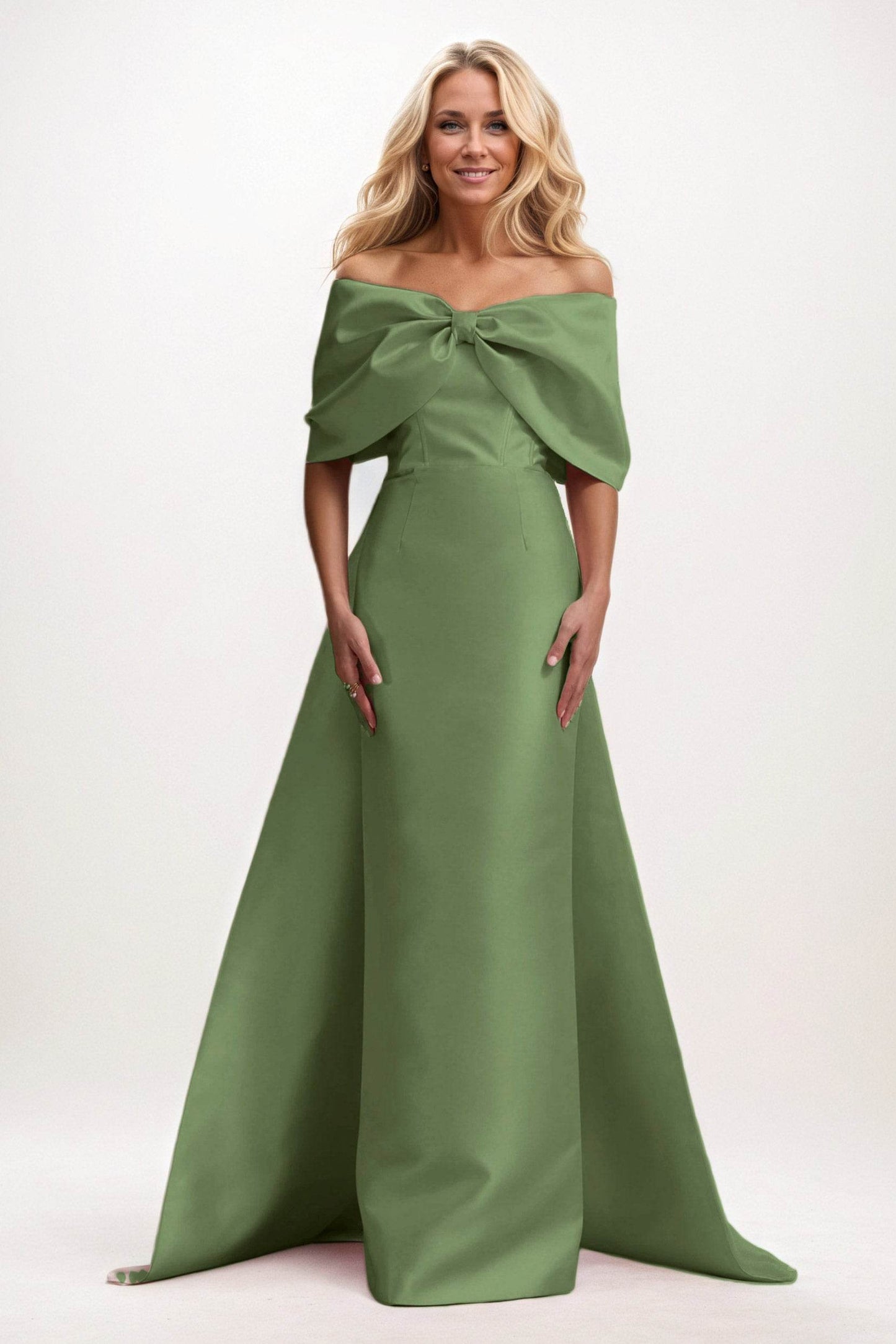Trumpet-Mermaid Maxi Satin Mother of the Bride Dresses CM0387