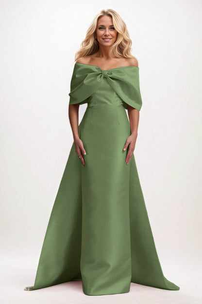 Trumpet-Mermaid Maxi Satin Mother of the Bride Dresses CM0387