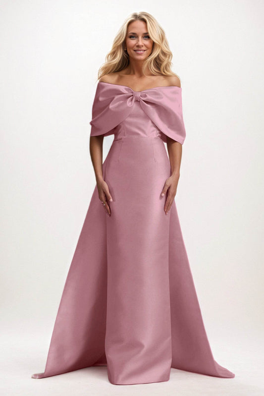 Trumpet-Mermaid Maxi Satin Mother of the Bride Dresses CM0387