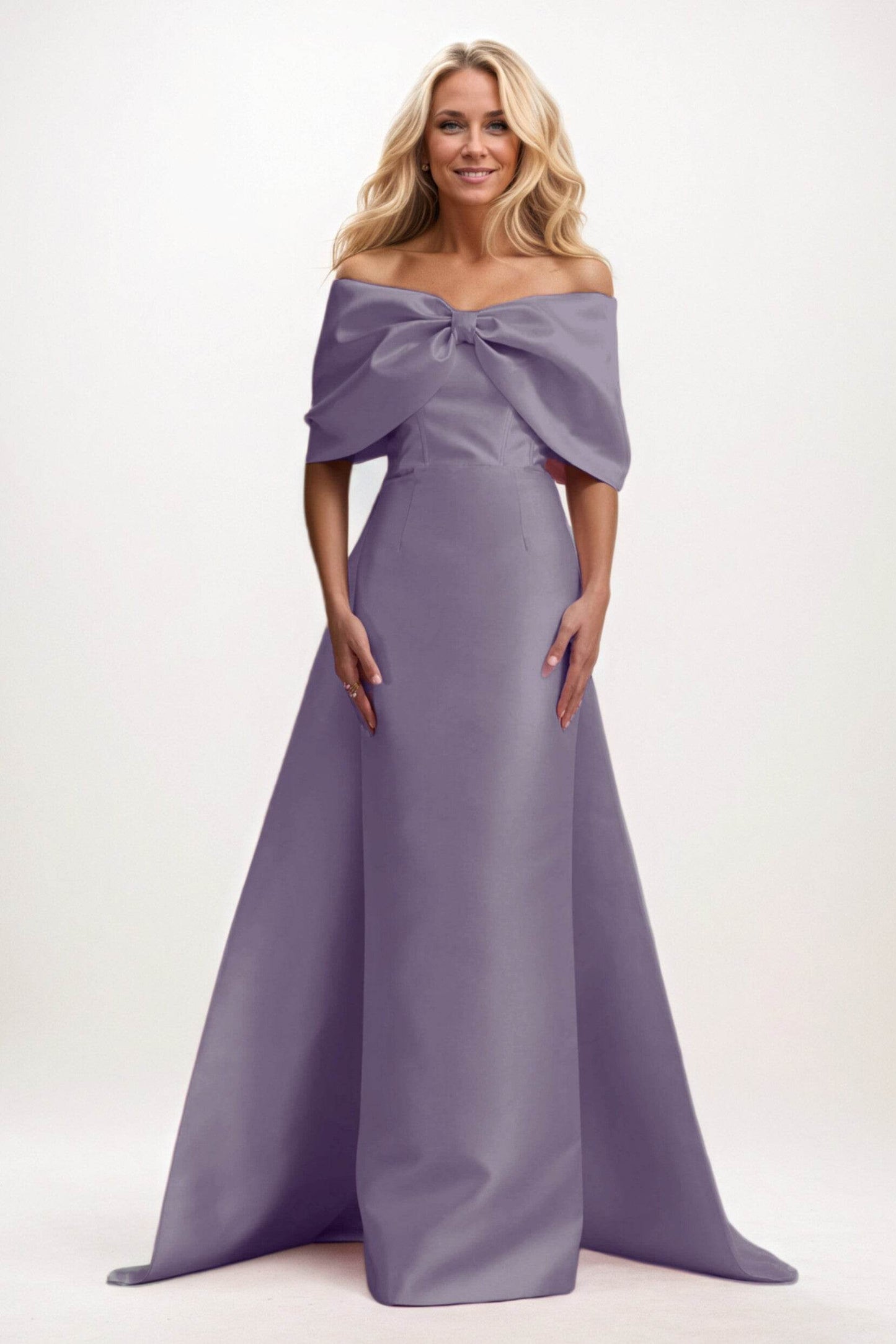 Trumpet-Mermaid Maxi Satin Mother of the Bride Dresses CM0387