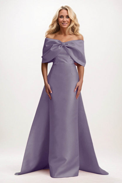 Trumpet-Mermaid Maxi Satin Mother of the Bride Dresses CM0387