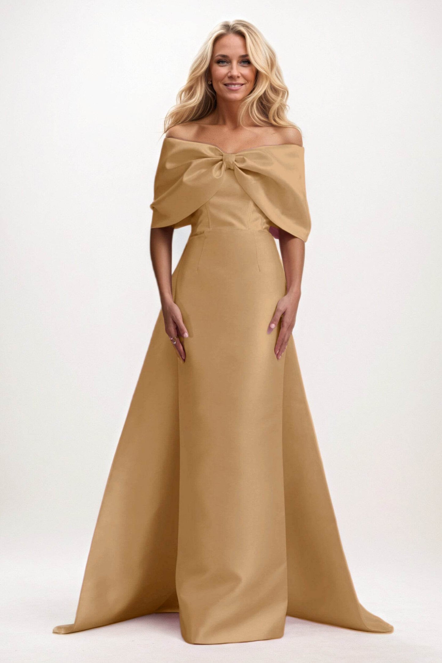 Trumpet-Mermaid Maxi Satin Mother of the Bride Dresses CM0387