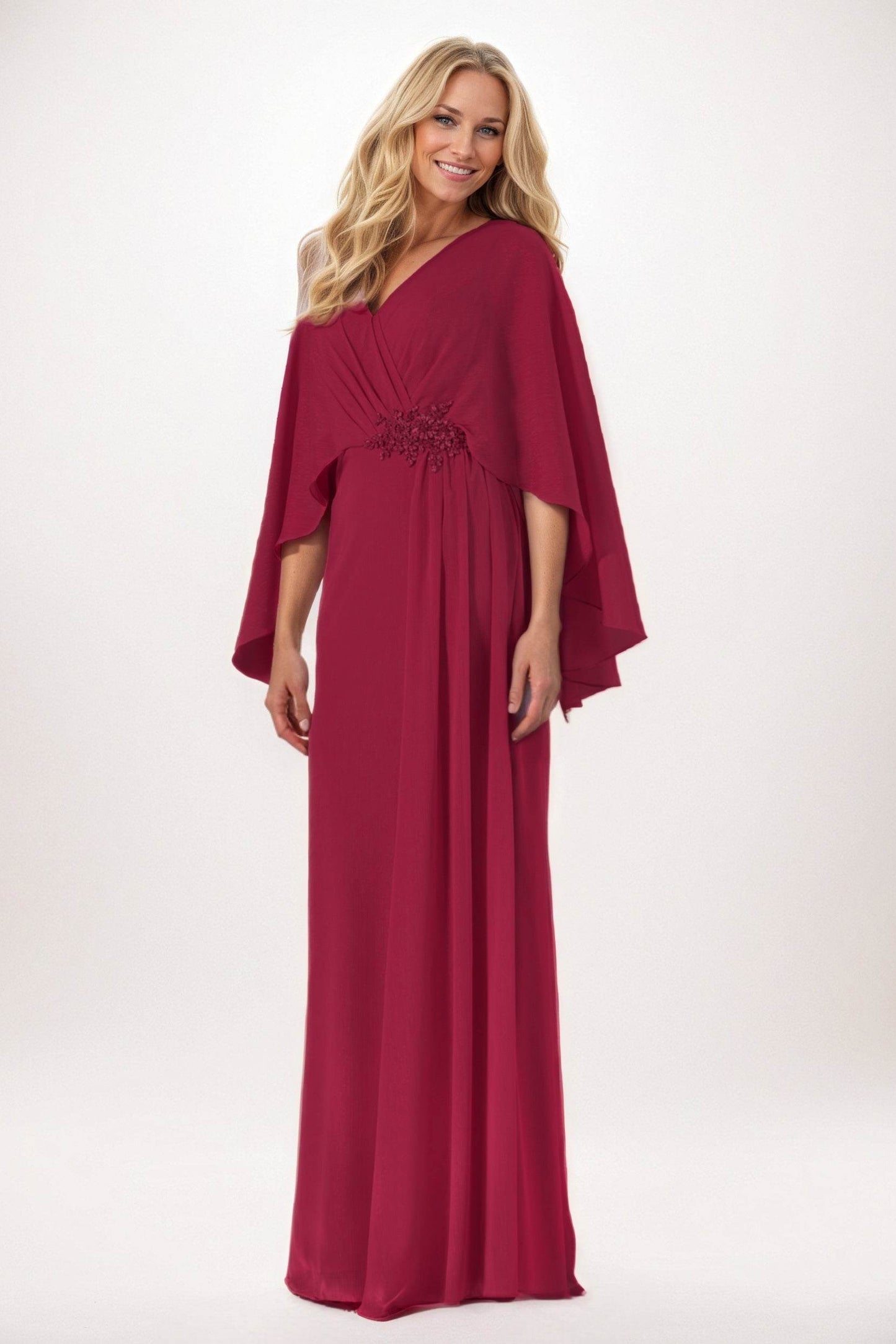 Sheath-Column Maxi Chiffon Mother of the Bride Dresses CM0389