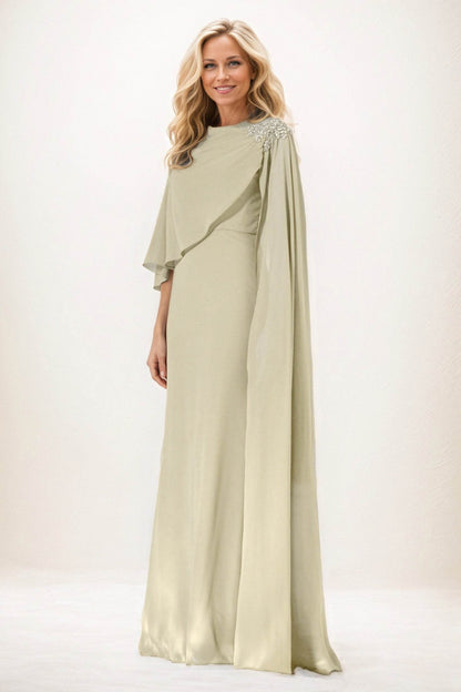 Sheath-Column Maxi Chiffon Mother of the Bride Dresses CM0388