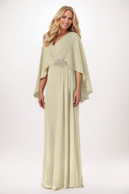 Sheath-Column Maxi Chiffon Mother of the Bride Dresses CM0389