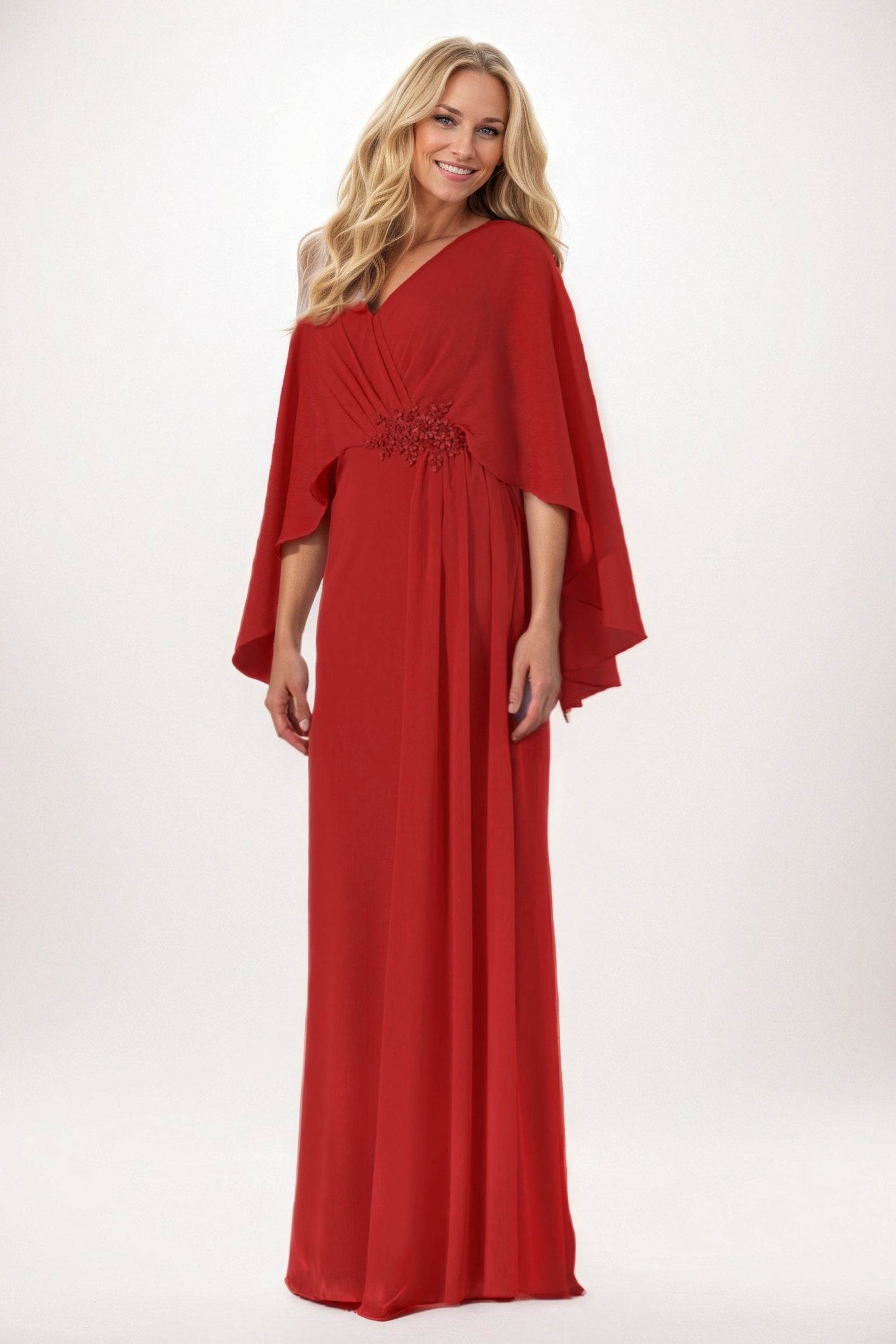 Sheath-Column Maxi Chiffon Mother of the Bride Dresses CM0389