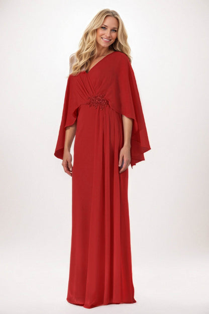 Sheath-Column Maxi Chiffon Mother of the Bride Dresses CM0389