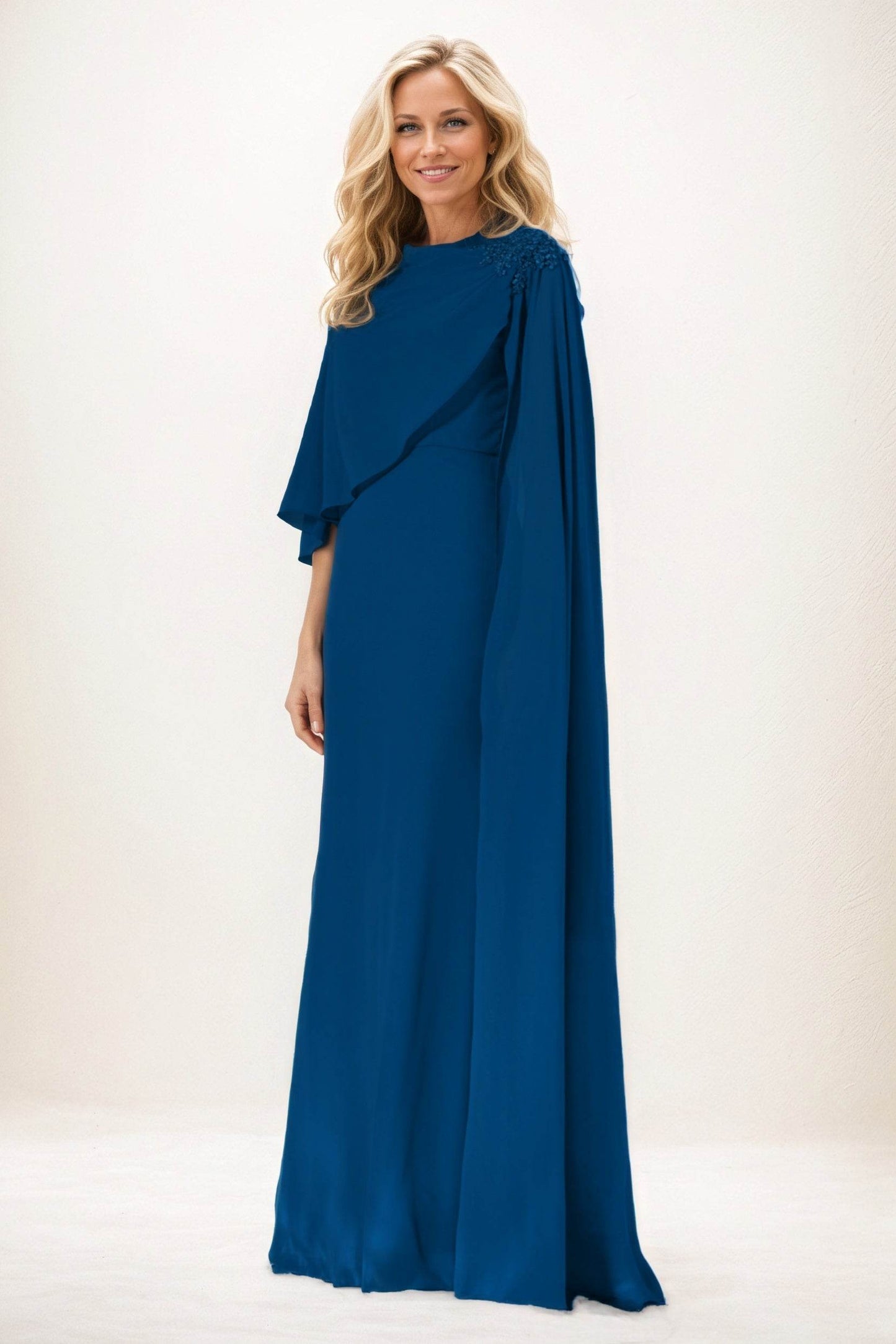 Sheath-Column Maxi Chiffon Mother of the Bride Dresses CM0388