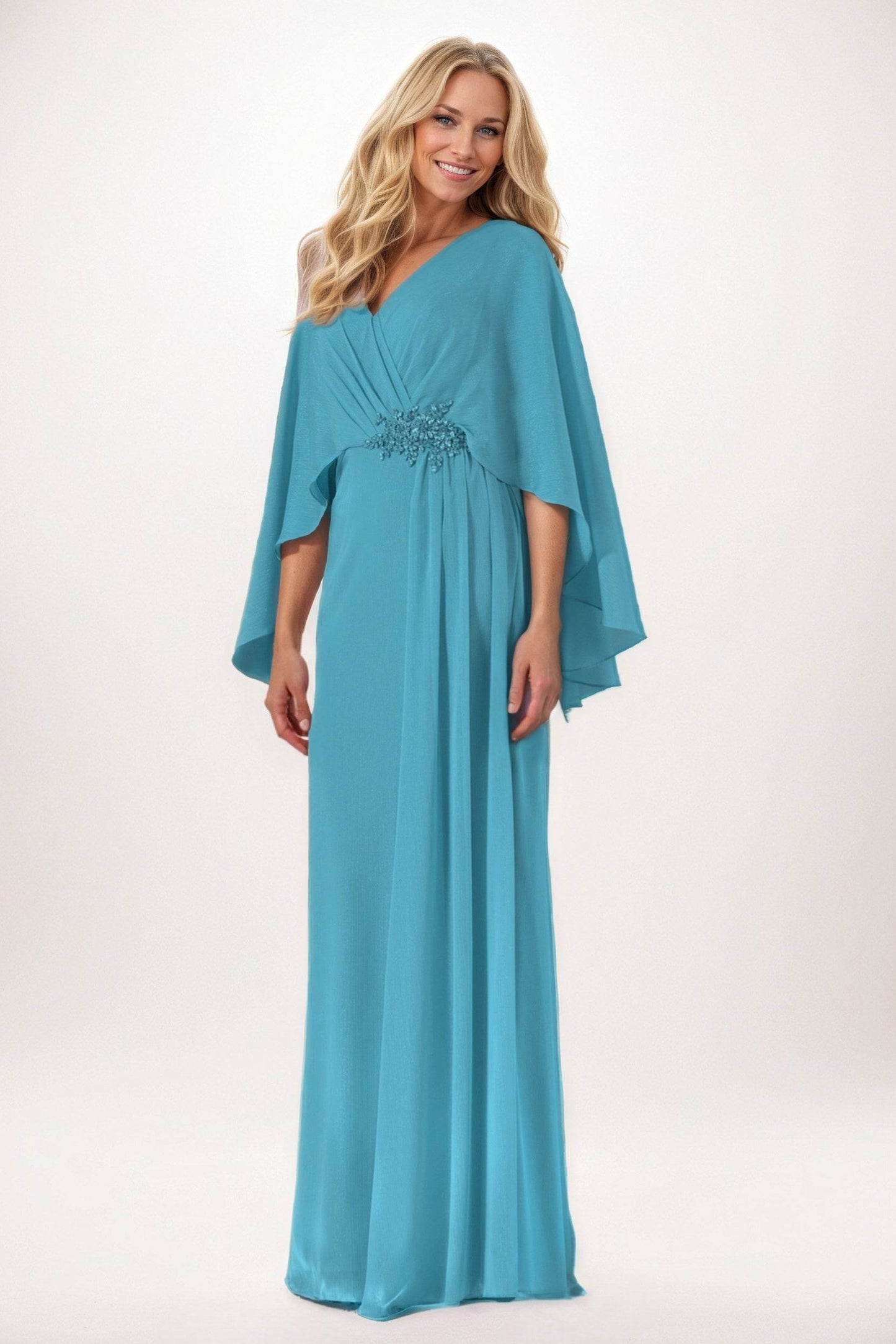 Sheath-Column Maxi Chiffon Mother of the Bride Dresses CM0389