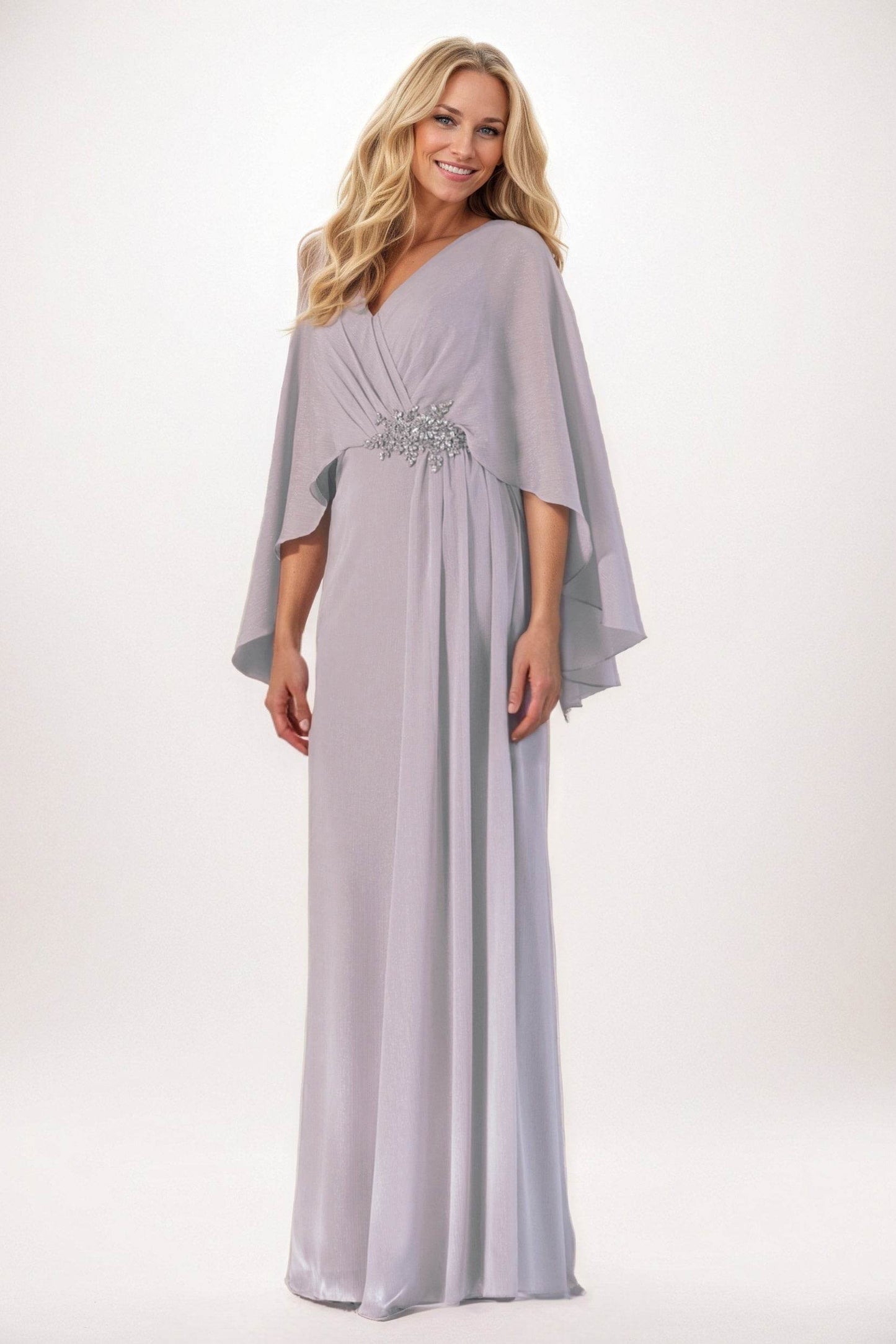 Sheath-Column Maxi Chiffon Mother of the Bride Dresses CM0389