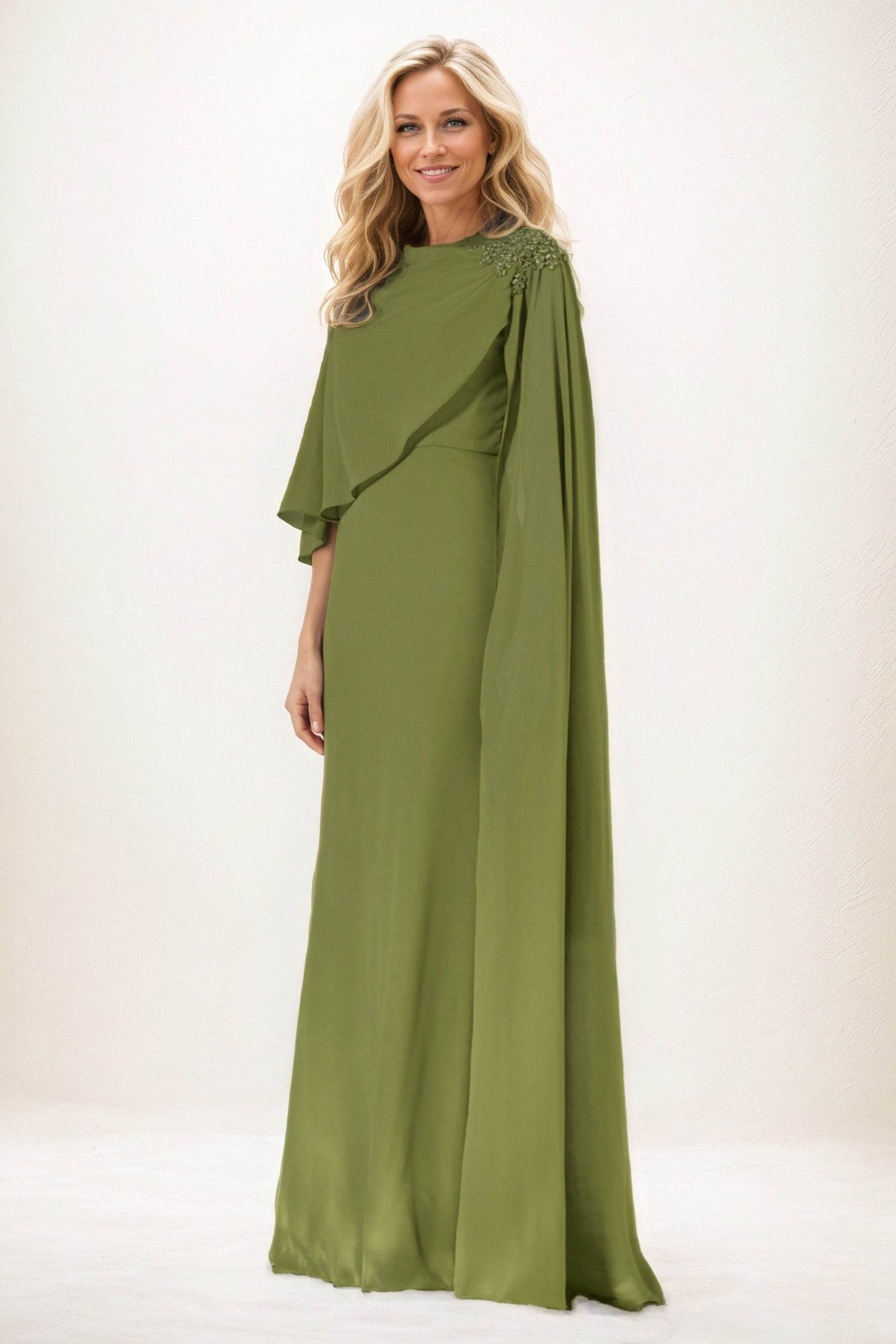 Sheath-Column Maxi Chiffon Mother of the Bride Dresses CM0388