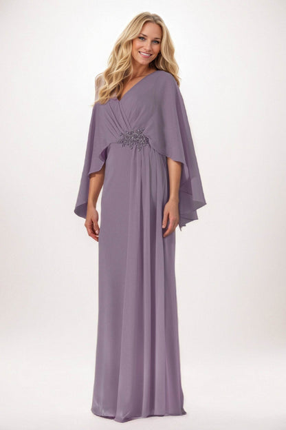 Sheath-Column Maxi Chiffon Mother of the Bride Dresses CM0389