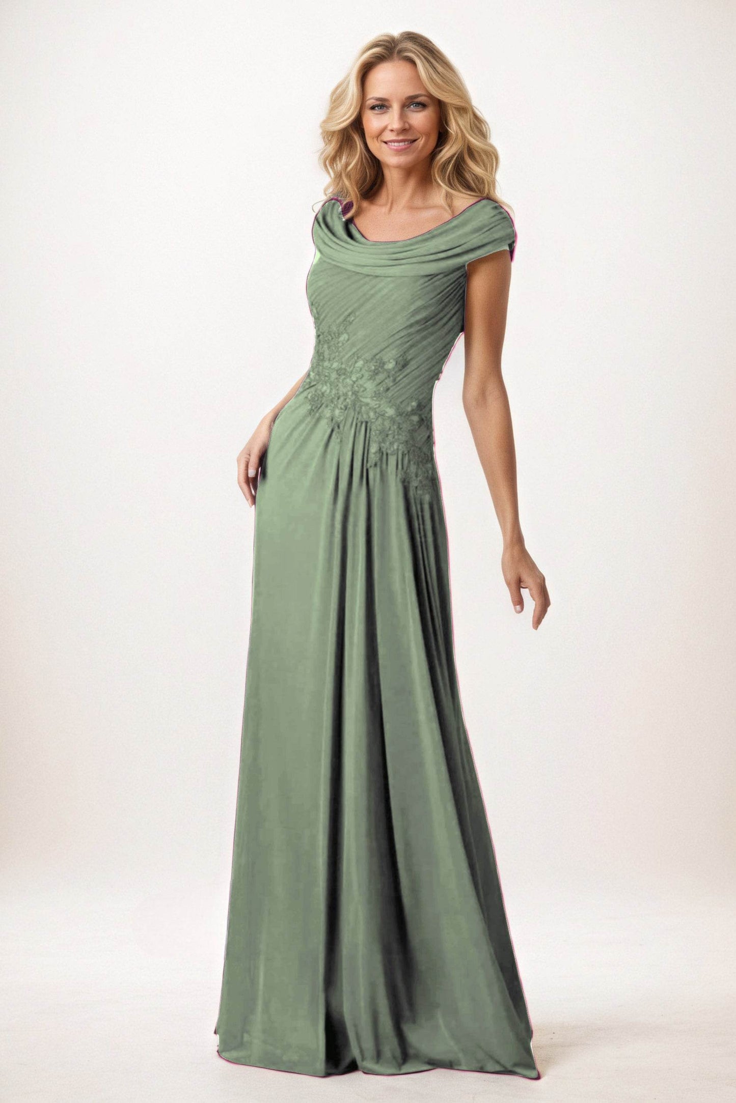 A-Line Maxi Chiffon Mother of the Bride Dresses CM0390