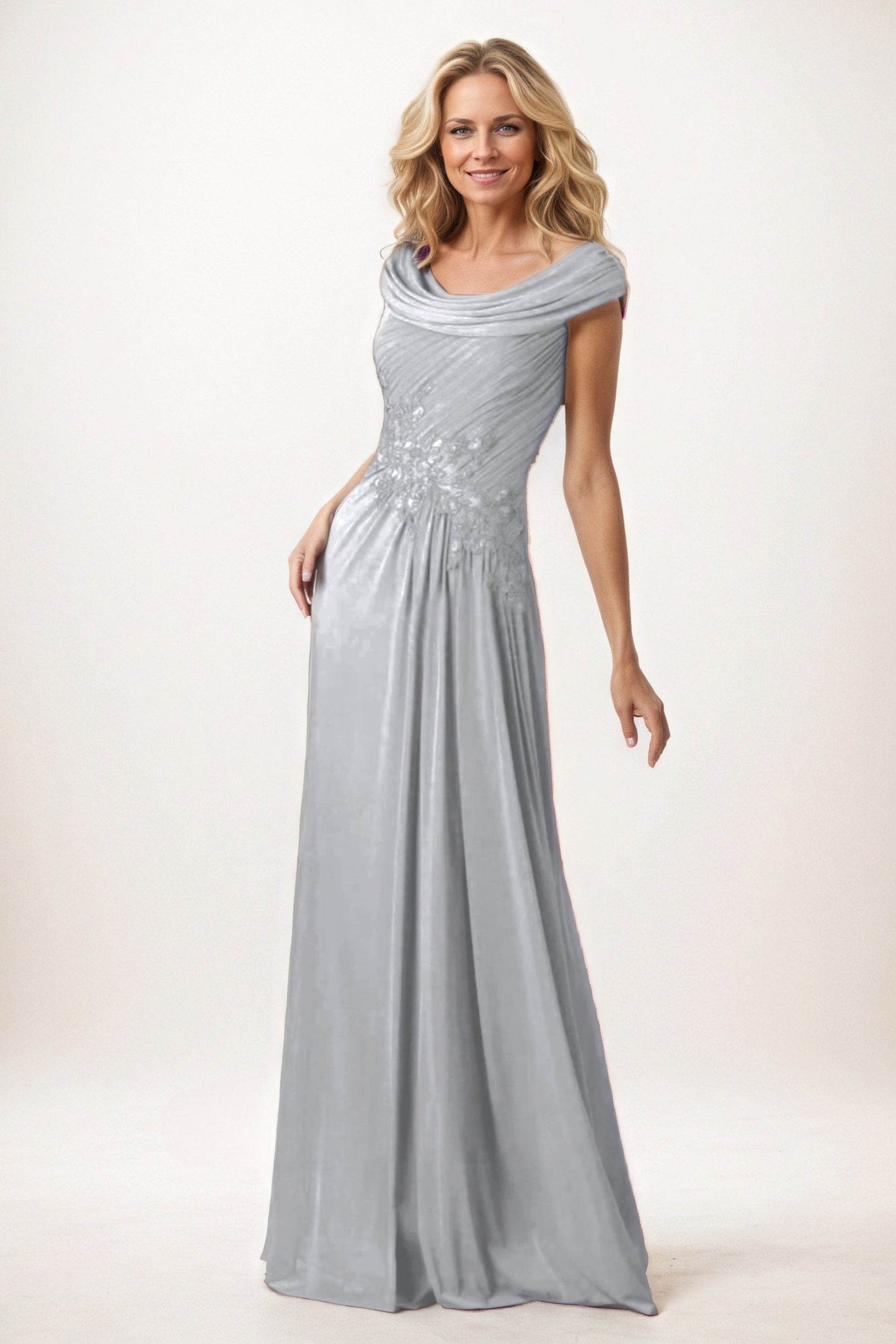 A-Line Maxi Chiffon Mother of the Bride Dresses CM0390