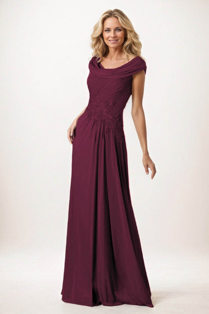 A-Line Maxi Chiffon Mother of the Bride Dresses CM0390