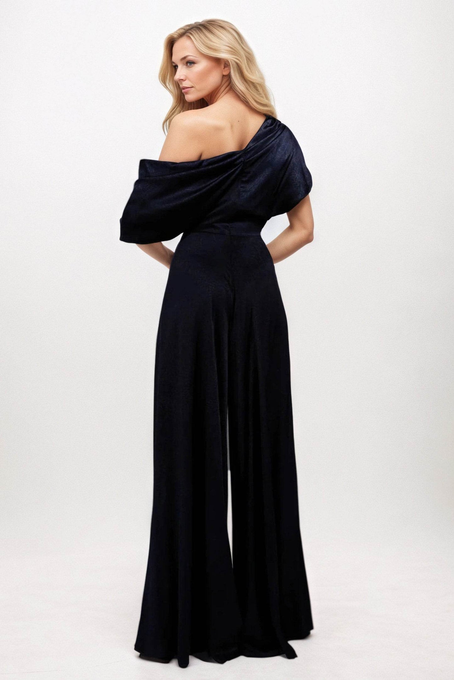 Jumpsuit Maxi Elastic Satin Chiffon Mother of the Bride Dresses CM0391