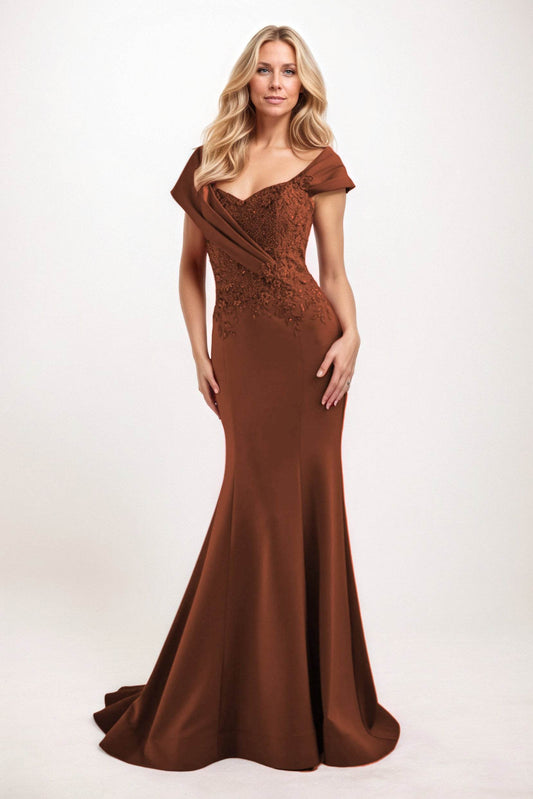 Trumpet-Mermaid Maxi Satin Mother of the Bride Dresses CM0393