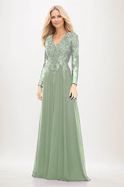 A-Line Maxi Chiffon Mother of the Bride Dresses CM0396