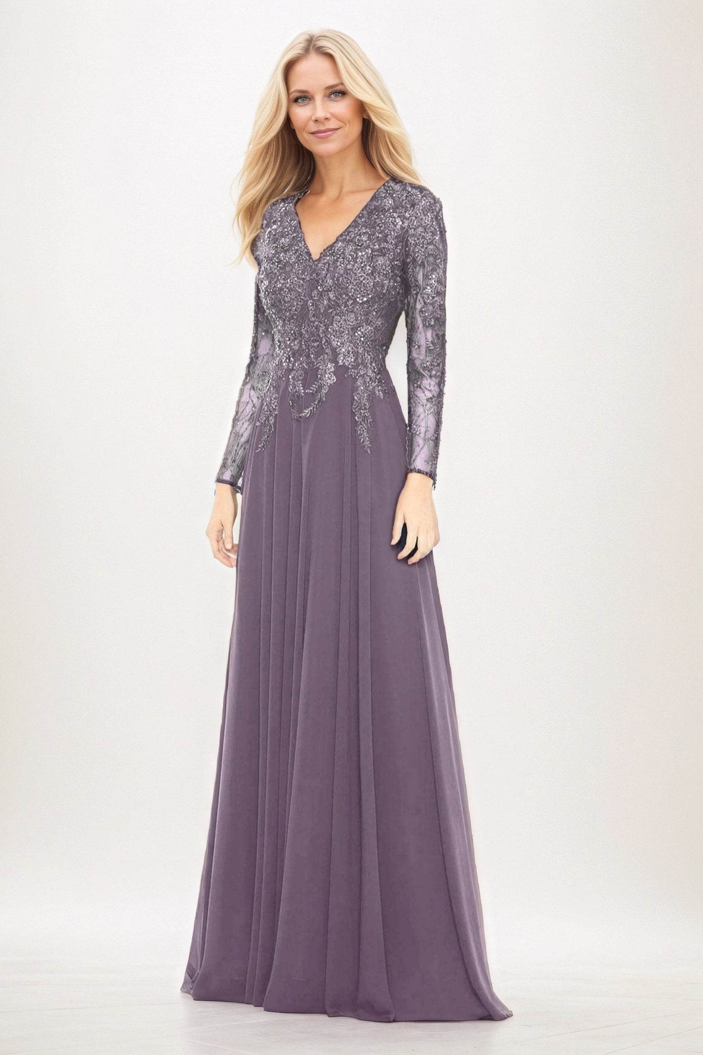 A-Line Maxi Chiffon Mother of the Bride Dresses CM0396