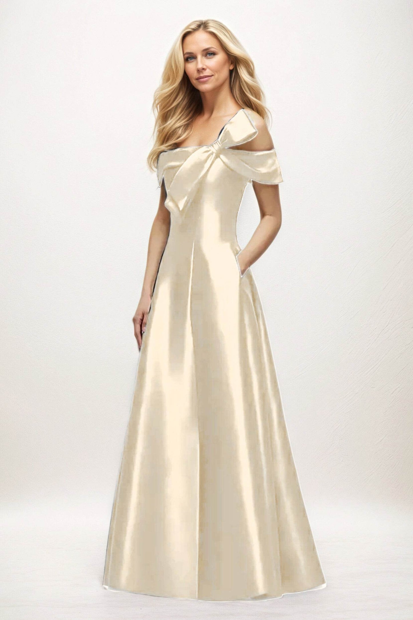 A-Line Maxi Satin Mother of the Bride Dresses CM0397