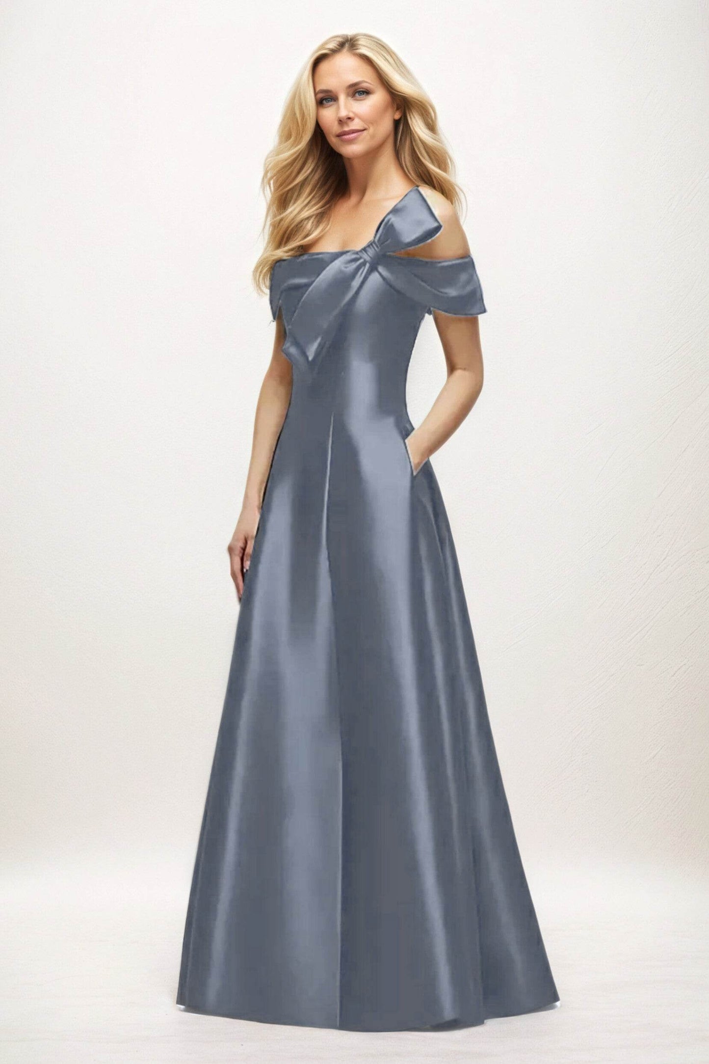 A-Line Maxi Satin Mother of the Bride Dresses CM0397