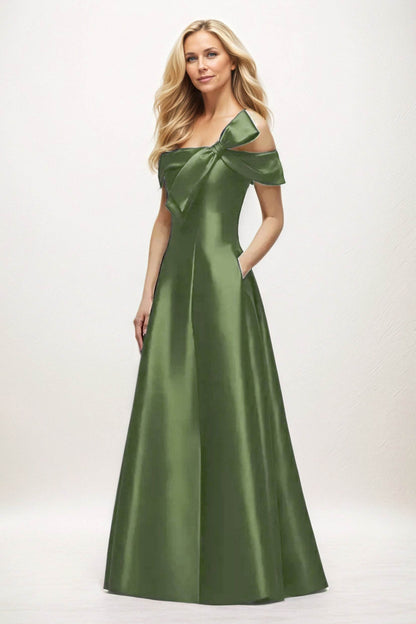 A-Line Maxi Satin Mother of the Bride Dresses CM0397