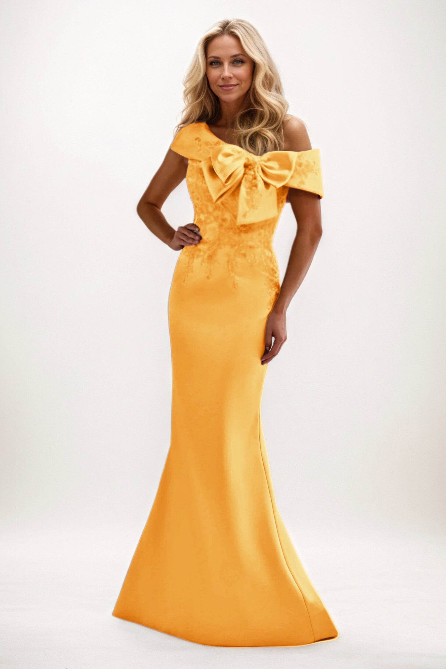 Trumpet-Mermaid Maxi Satin Mother of the Bride Dresses CM0398