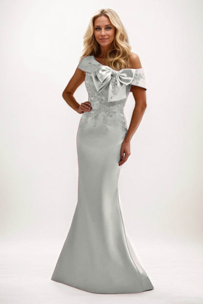 Trumpet-Mermaid Maxi Satin Mother of the Bride Dresses CM0398