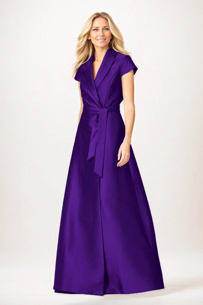 A-Line Maxi Satin Mother of the Bride Dresses CM0401