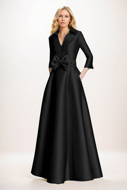 A-Line Maxi Satin Mother of the Bride Dresses CM0402