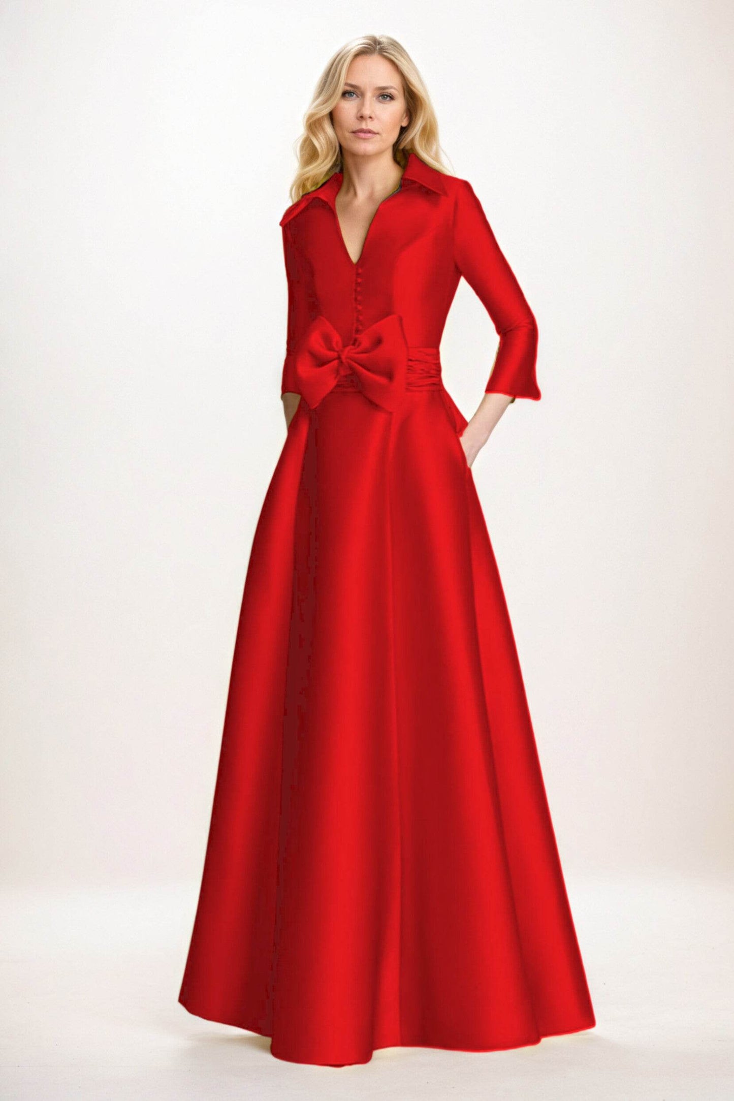 A-Line Maxi Satin Mother of the Bride Dresses CM0402