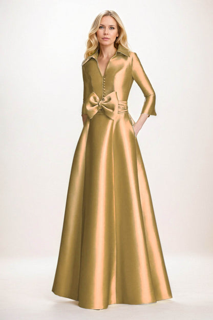 A-Line Maxi Satin Mother of the Bride Dresses CM0402