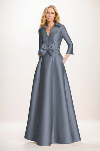 A-Line Maxi Satin Mother of the Bride Dresses CM0402