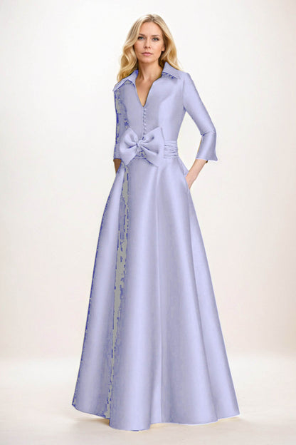 A-Line Maxi Satin Mother of the Bride Dresses CM0402