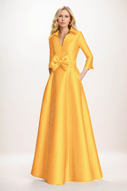 A-Line Maxi Satin Mother of the Bride Dresses CM0402