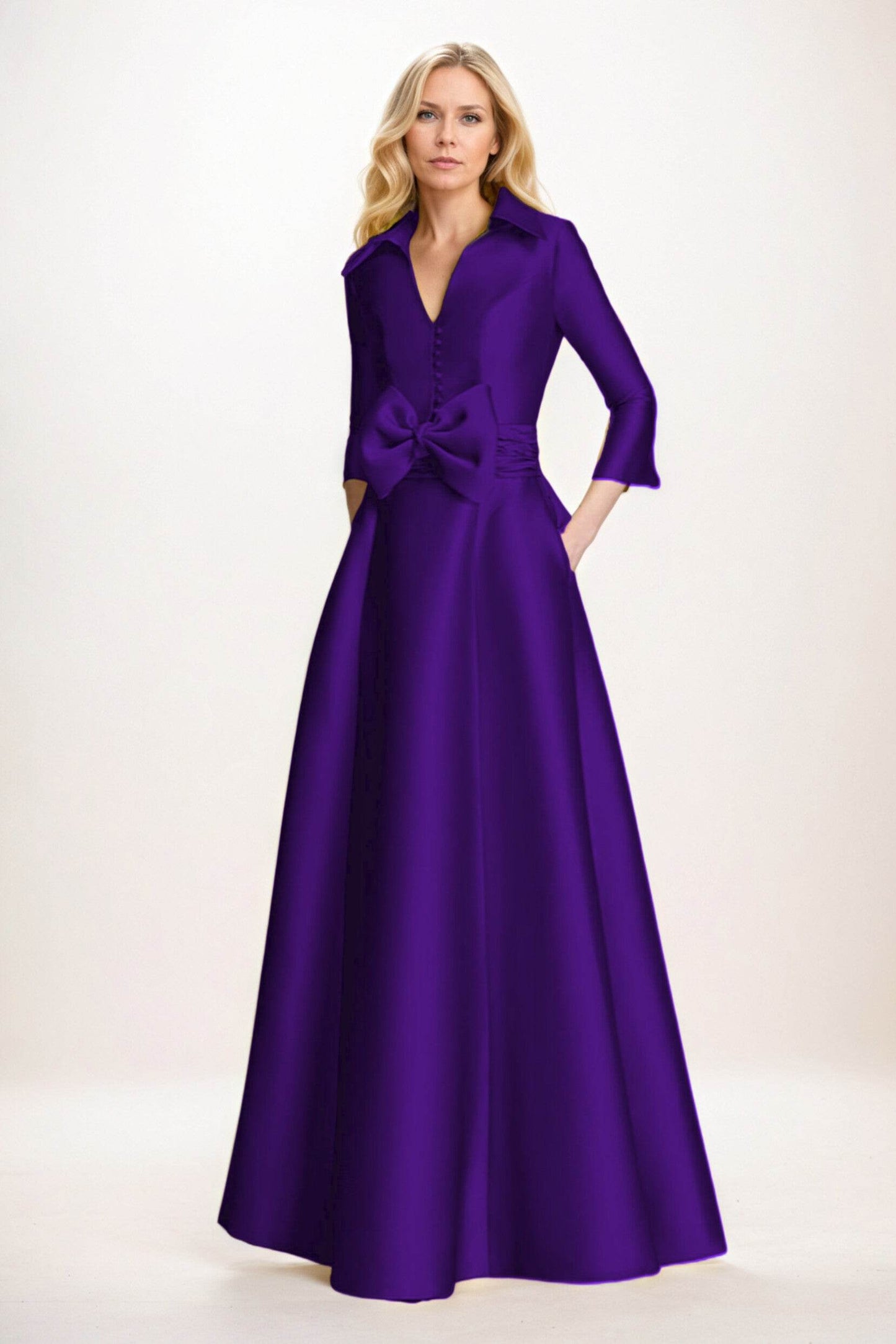 A-Line Maxi Satin Mother of the Bride Dresses CM0402