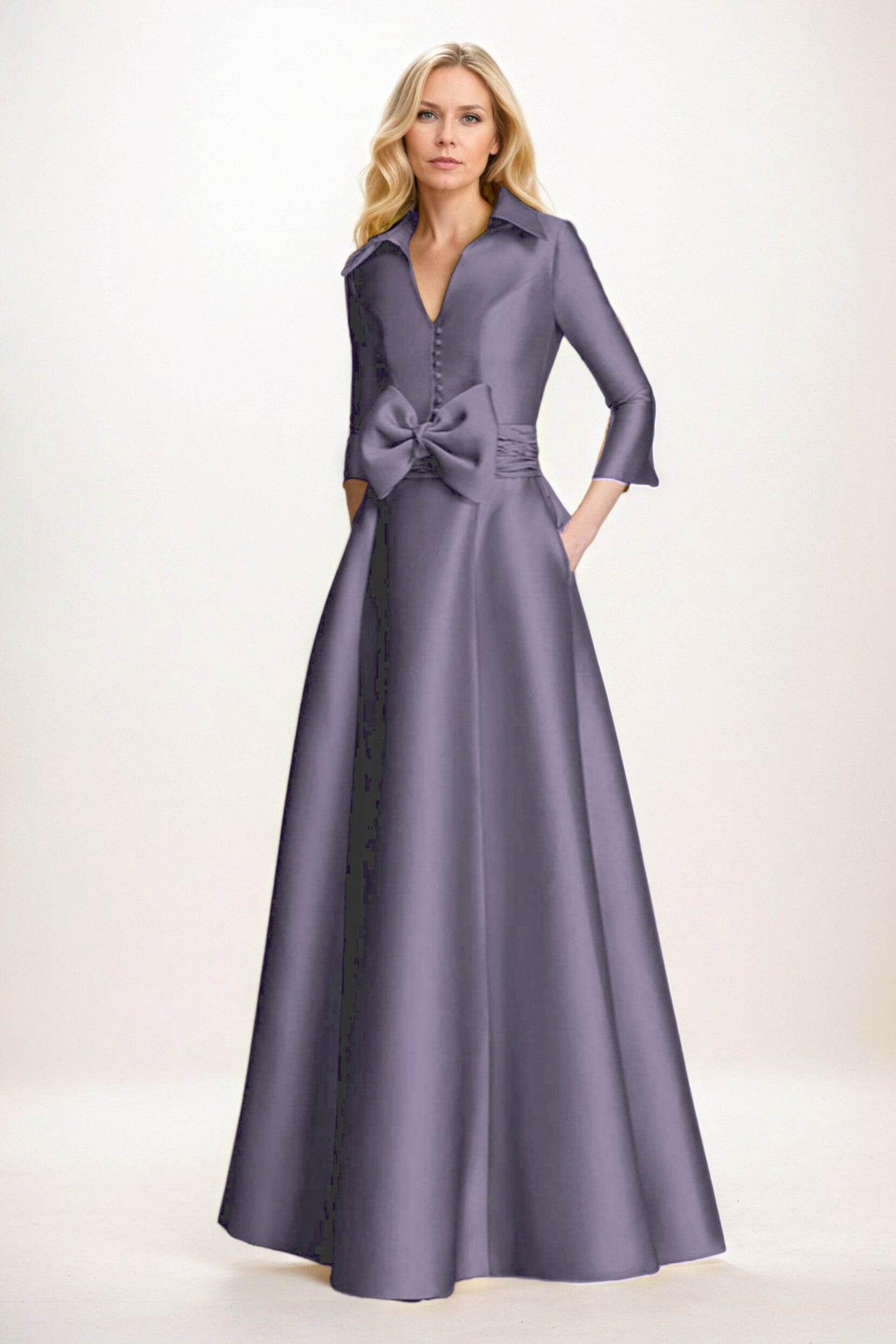 A-Line Maxi Satin Mother of the Bride Dresses CM0402