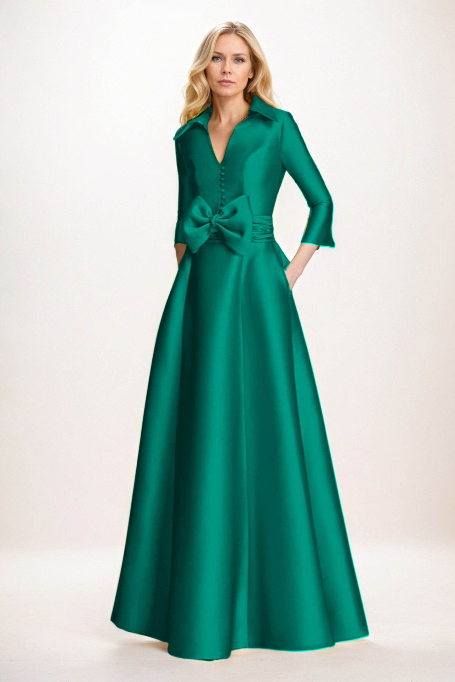 A-Line Maxi Satin Mother of the Bride Dresses CM0402