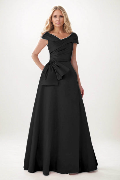 A-Line Maxi Satin Mother of the Bride Dresses CM0403