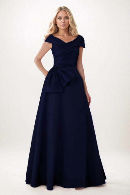 A-Line Maxi Satin Mother of the Bride Dresses CM0403