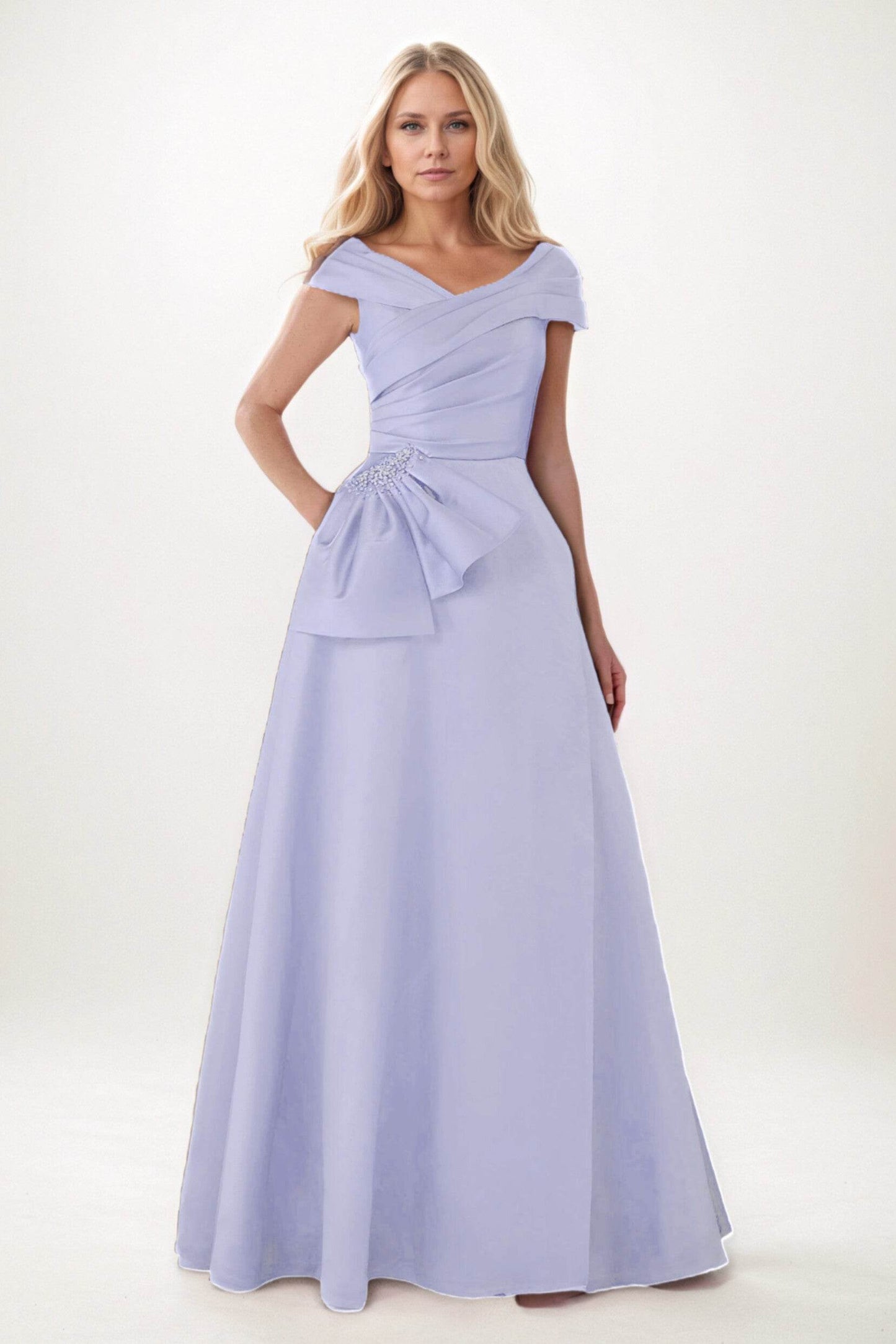 A-Line Maxi Satin Mother of the Bride Dresses CM0403