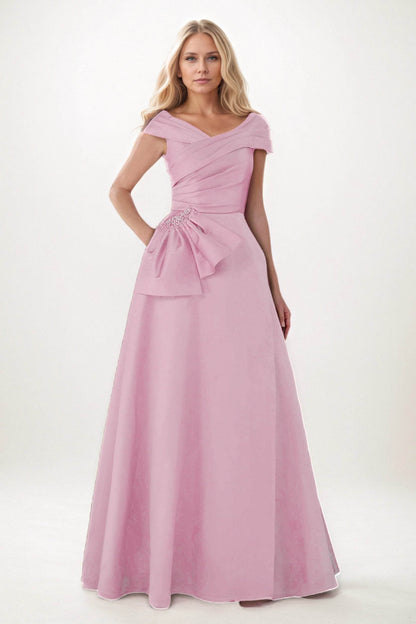 A-Line Maxi Satin Mother of the Bride Dresses CM0403