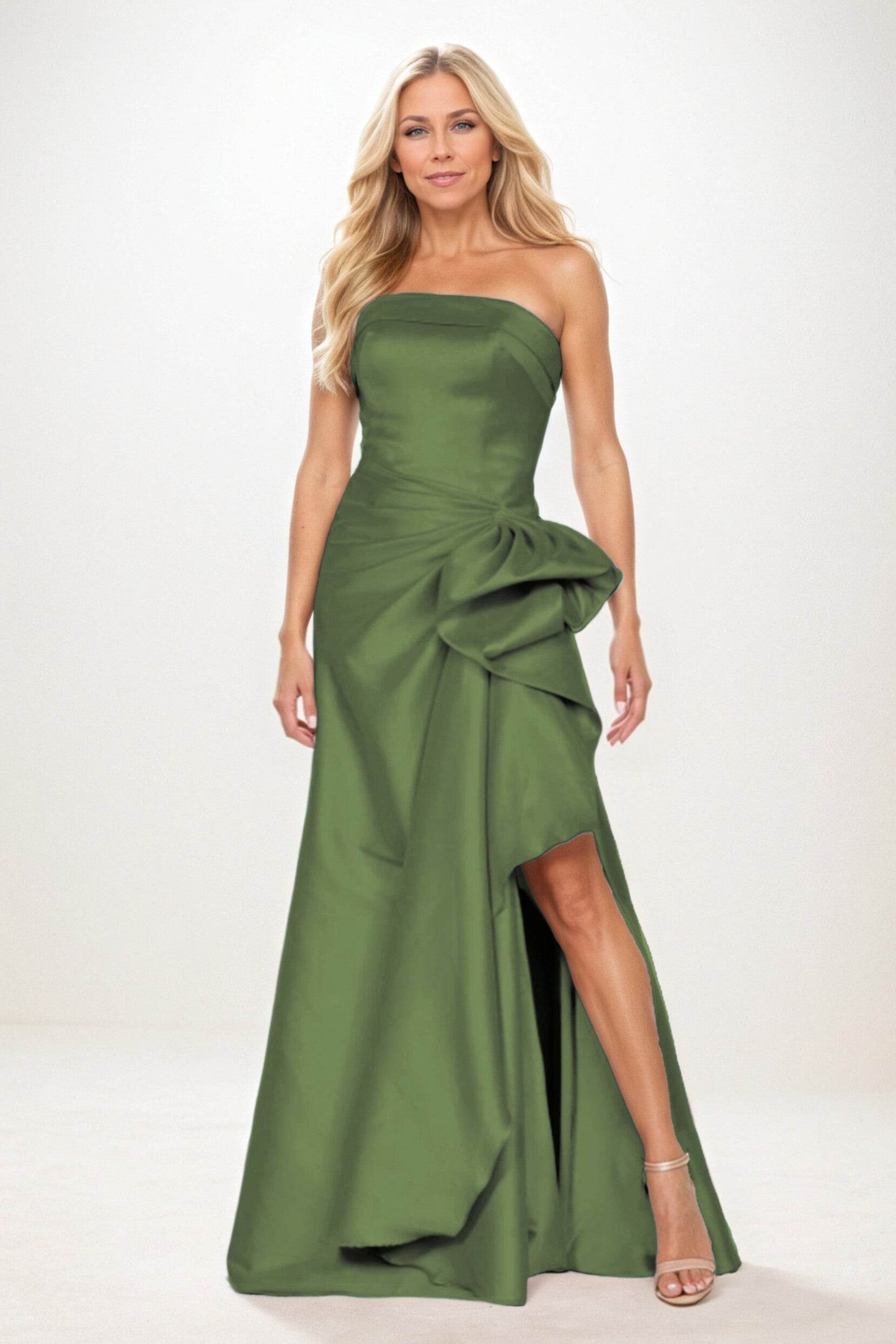Sheath-Column Maxi Satin Mother of the Bride Dresses CM0404