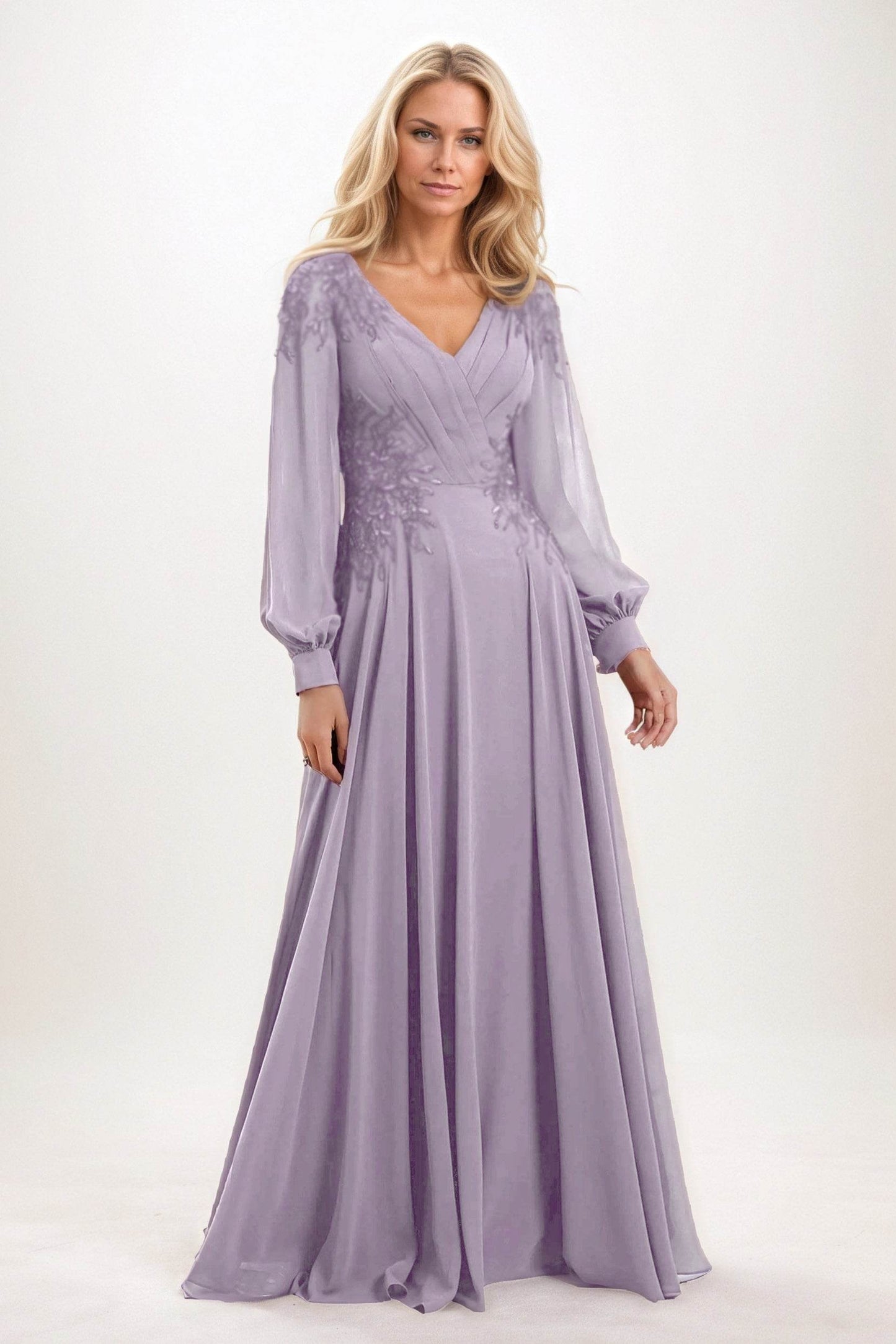 A-Line Maxi Chiffon Mother of the Bride Dresses CM0405
