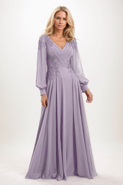 A-Line Maxi Chiffon Mother of the Bride Dresses CM0405