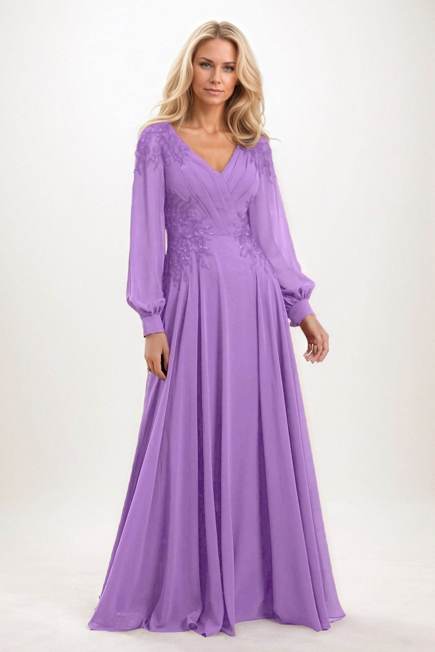 A-Line Maxi Chiffon Mother of the Bride Dresses CM0405